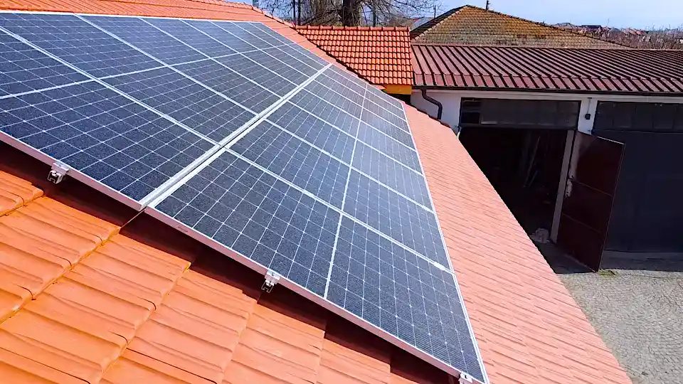 solar panels on a roof